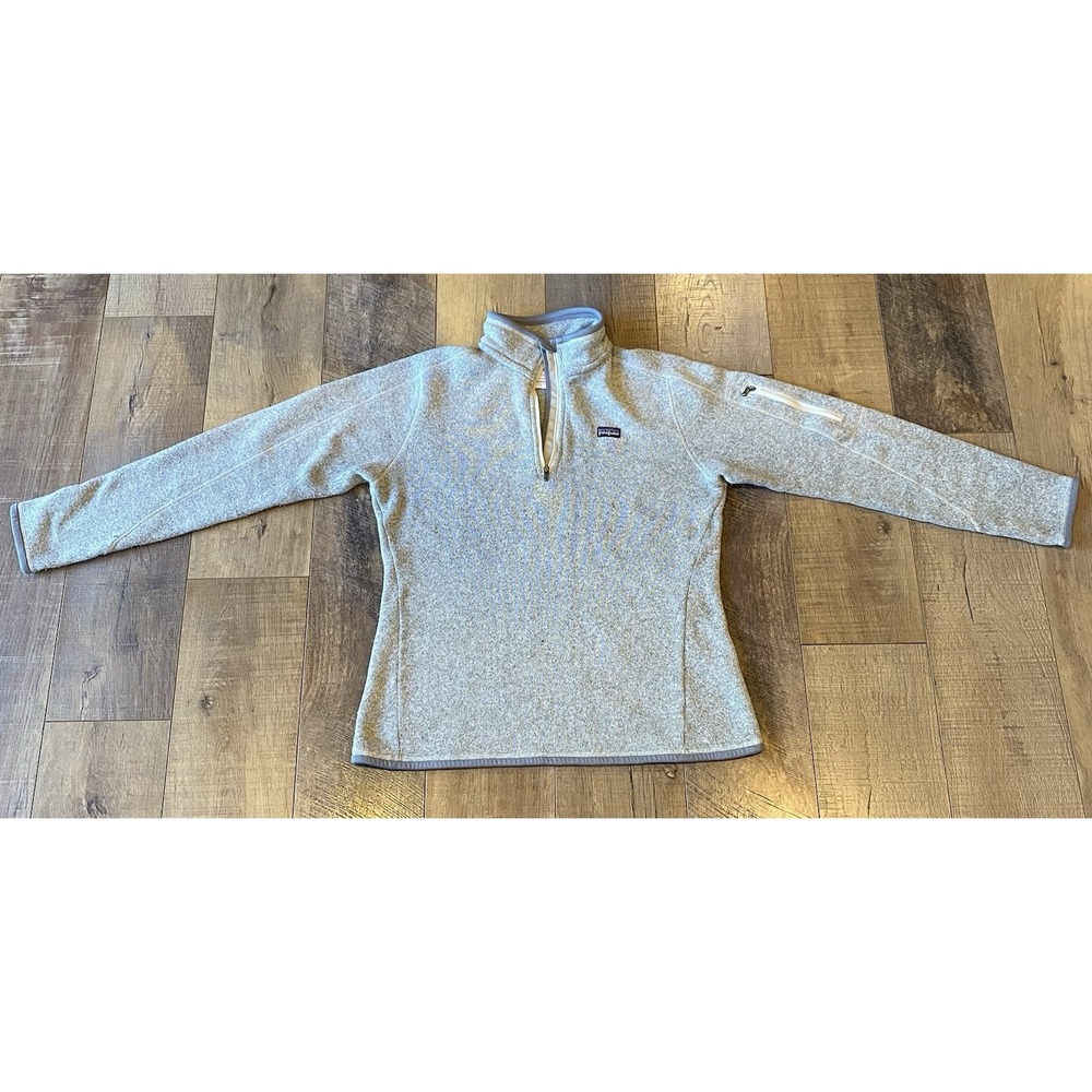 Patagonia Women's L Gray 1/4 Zip Fleece Pullover Hiking Outdoor Vintage